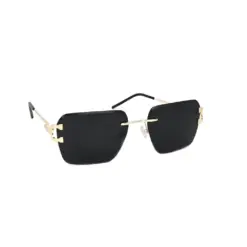Black Rimless Turban Fit Sunglasses