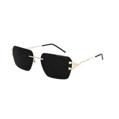 Black Rimless Turban Fit Sunglasses