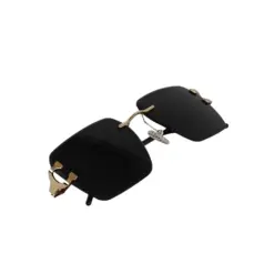 Black Rimless Turban Fit Sunglasses