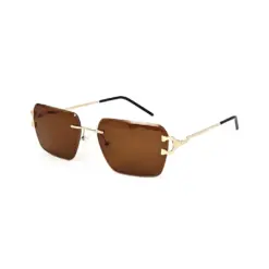 Brown Rimless Turban Fit Sunglasses