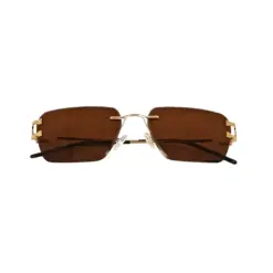 Brown Rimless Turban Fit Sunglasses