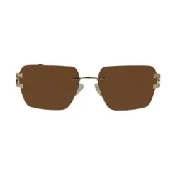 Brown Rimless Turban Fit Sunglasses