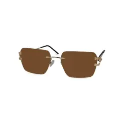 Brown Rimless Turban Fit Sunglasses