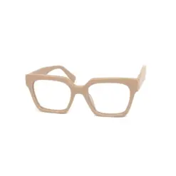 Cream Modern Acetate Eyeglasses at chashma.com