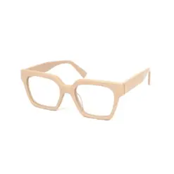 Cream Modern Acetate Eyeglasses at chashma.com