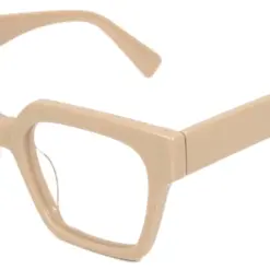 Cream Modern Acetate Eyeglasses at chashma.com