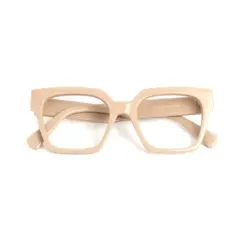 Cream Modern Acetate Eyeglasses at chashma.com