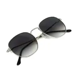 Silver Dual Tone Black Turban Fit Sunglasses