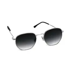 Silver Dual Tone Black Turban Fit Sunglasses