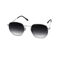 Silver Dual Tone Black Turban Fit Sunglasses