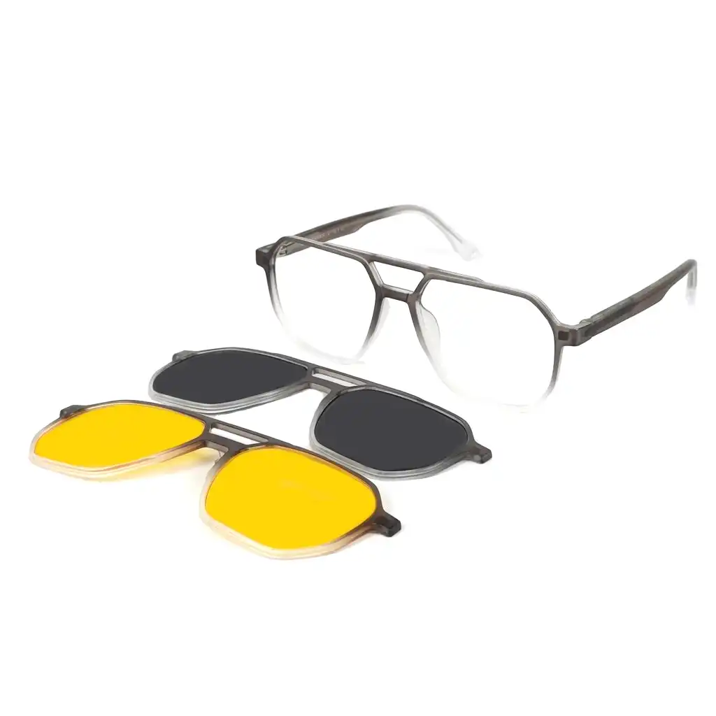 Aviator Dual Tone Clip Eyeglasses - LA001 1 Aviator Dual Tone Clip Eyeglasses