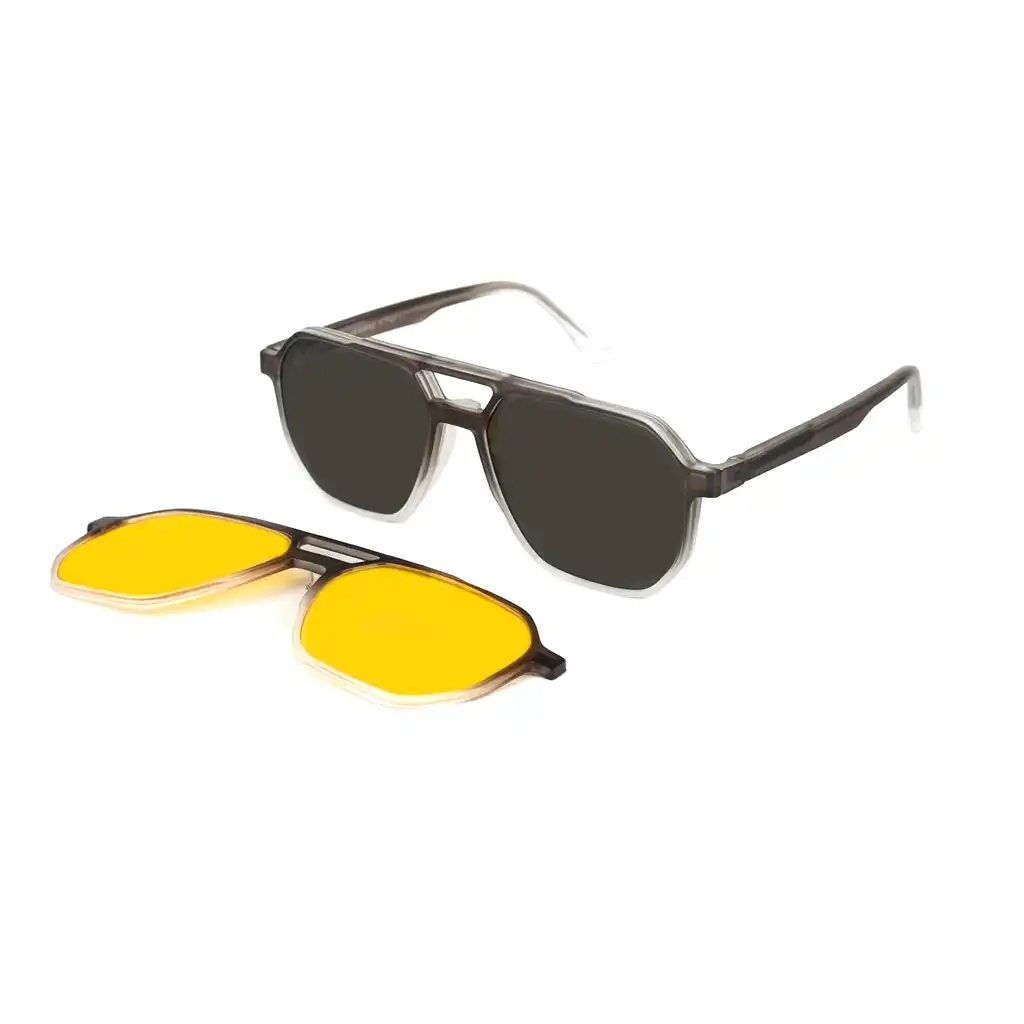 Aviator Dual Tone Clip Eyeglasses - LA001 3 Aviator Dual Tone Clip Eyeglasses