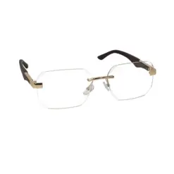 Buy Brown Gold Rimless Photochoromic Eyeglasses Online