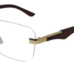 Buy Brown Gold Rimless Photochoromic Eyeglasses Online