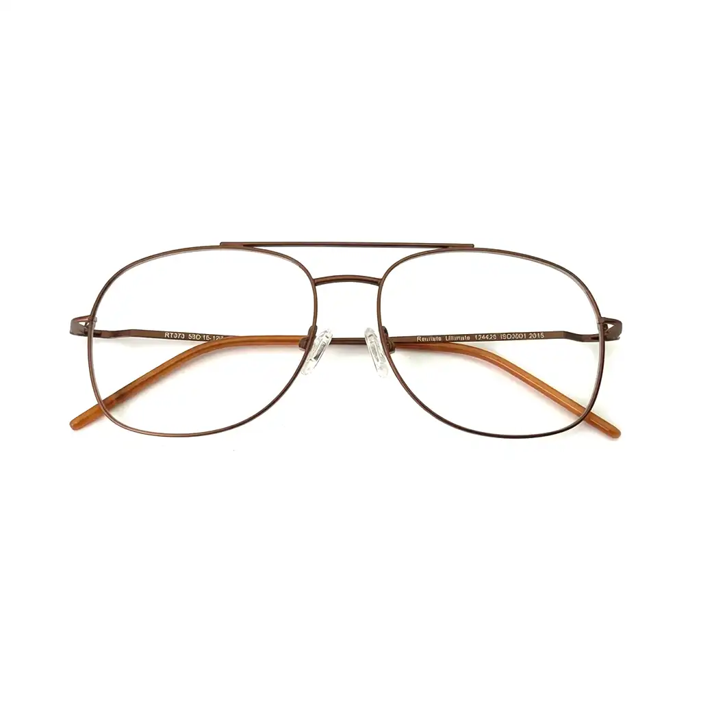 Copper Brown Modern Aviator Turban Fit Eyeglasses - 373 6 Copper Brown Modern Aviator Turban Fit Eyeglasses