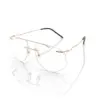 Buy Modern Golden Rimless Eyeglasses For Sikh Online