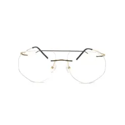 Modern Golden Rimless Eyeglasses For Sikh