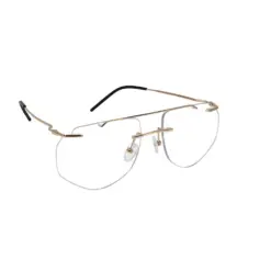 Modern Golden Rimless Eyeglasses For Sikh
