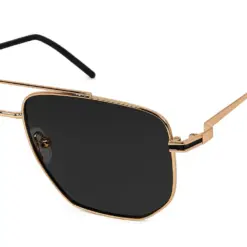 Polarized Black Gold Turban Fit Sunglasses