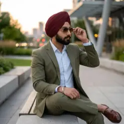 Alternative view of Classic Aviator Brown Dual Turban Fit -101