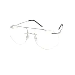 Modern Silver Rimless Eyeglasses For Sikh