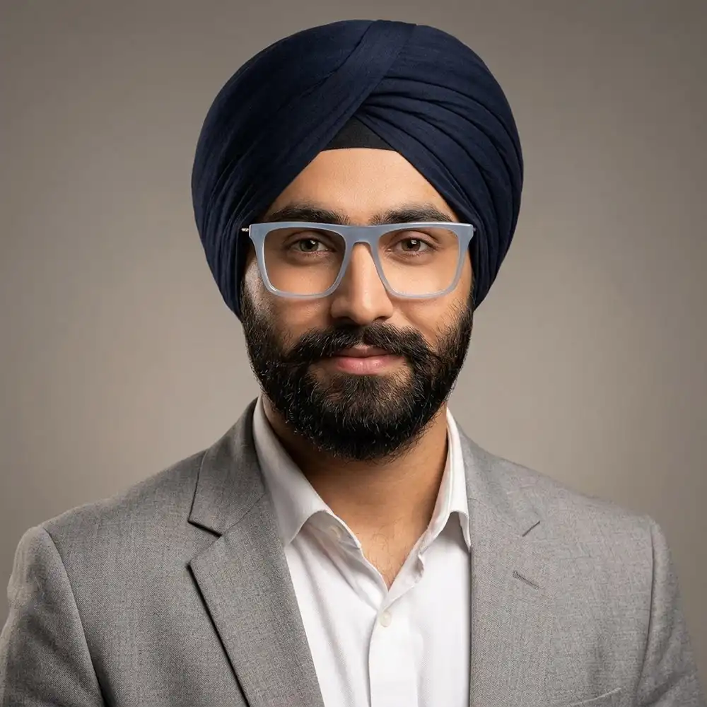 Blue Oversized Turban Eyeglasses - 47005 2 TURBAN FIT EYEGLASSES AT CHASHMAH.COM
