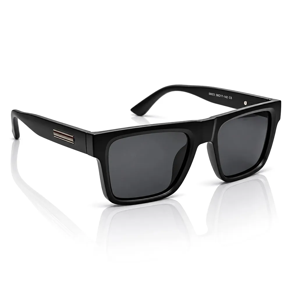 Black Polarized Square Sunglasses - 8490 3 Black Polarized Square Sunglasses