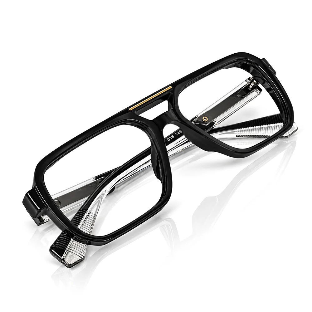 Black Bold Aviator Eyeglasses - 6206 5 Buy Black Bold Aviator Eyeglasses Online