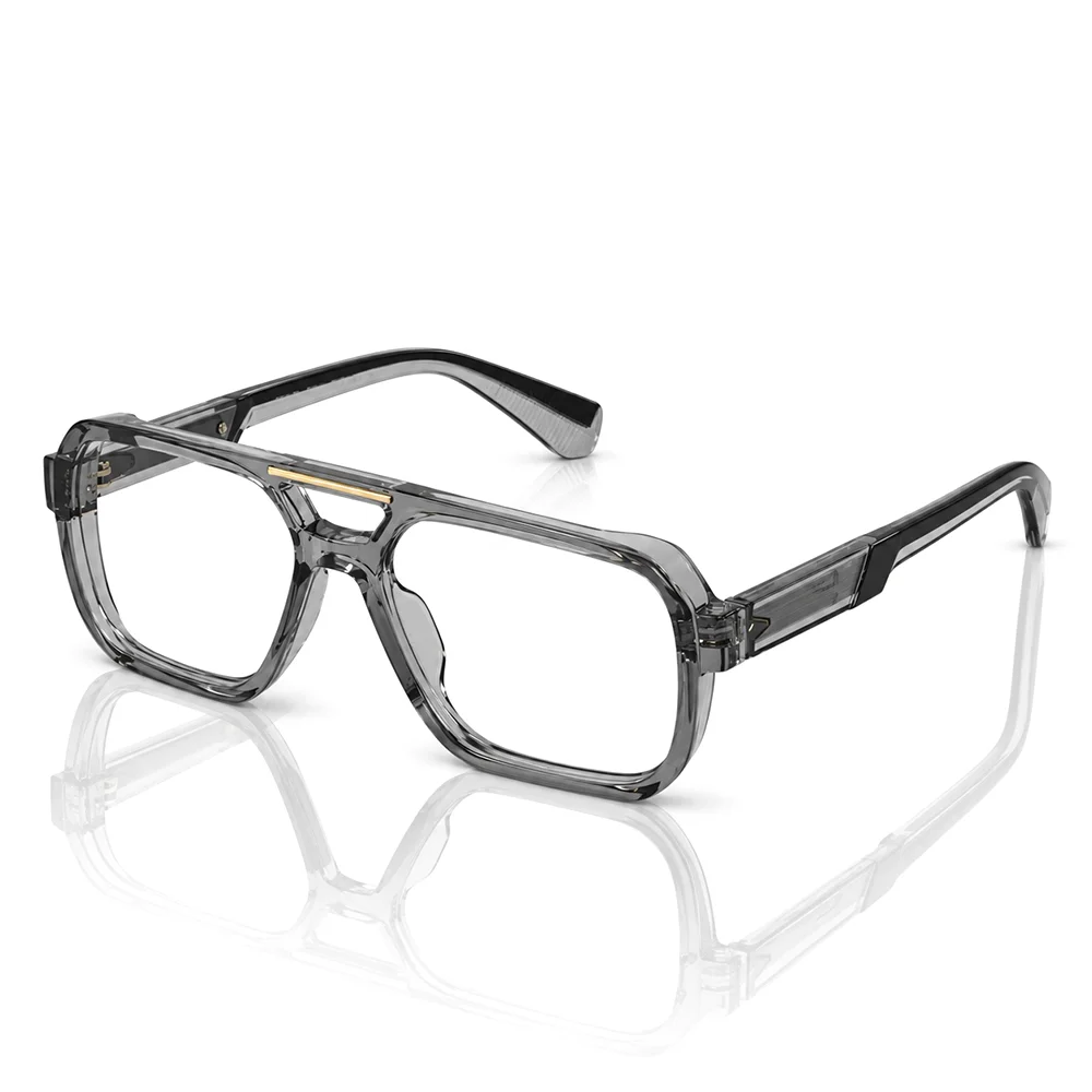 Glass Grey Bold Aviator Eyeglasses - 6206 6 Buy Glass Grey Bold Aviator Eyeglasses Online