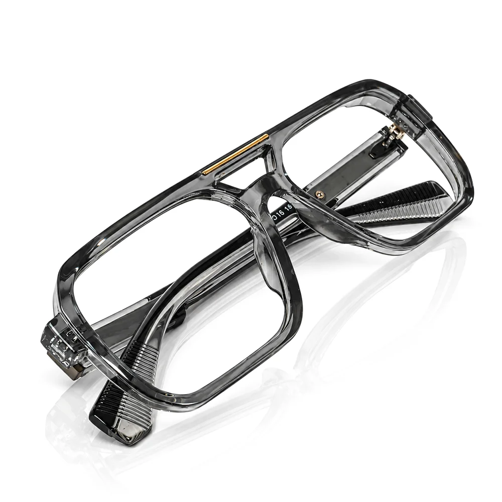 Glass Grey Bold Aviator Eyeglasses - 6206 7 Buy Glass Grey Bold Aviator Eyeglasses Online