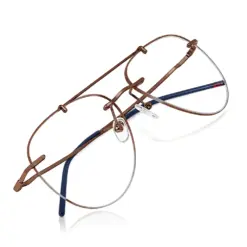 Copper Brown Rimless Turban Aviator Eyeglasses - 30037