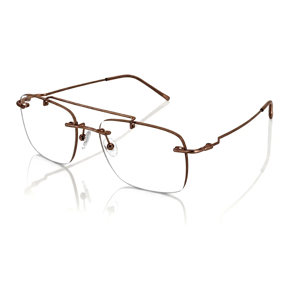 Copper Brown Rimless Turban Eyeglasses - 30038 1 Buy Copper Brown Rimless Turban Eyeglasses Online