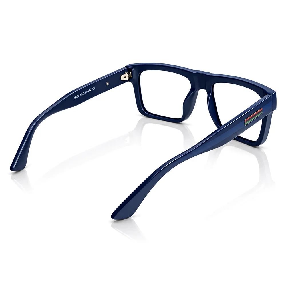 Navy Square Bold Eyeglasses - 8490 3 Navy Square Bold Eyeglasses