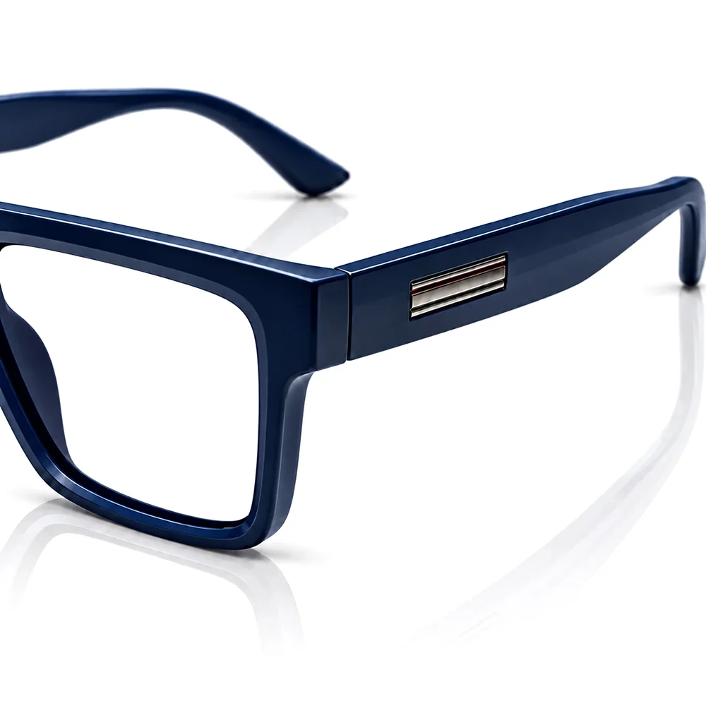 Navy Square Bold Eyeglasses - 8490 4 Navy Square Bold Eyeglasses