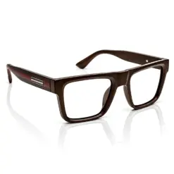 Brown Square Bold Eyeglasses