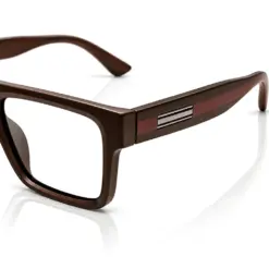 Brown Square Bold Eyeglasses